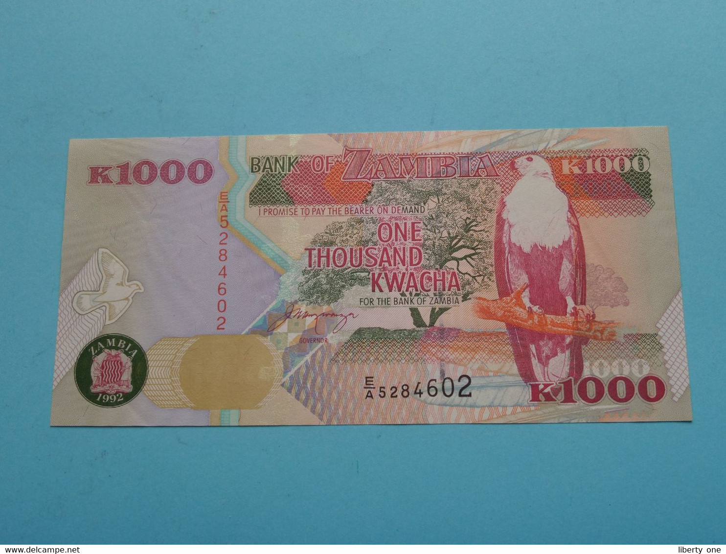 1000 One Thousand KWACHA > Bank Of ZAMBIA 1992 ( E/A5284602 ) ( For Grade, Please See Photo ) UNC ! - Sambia