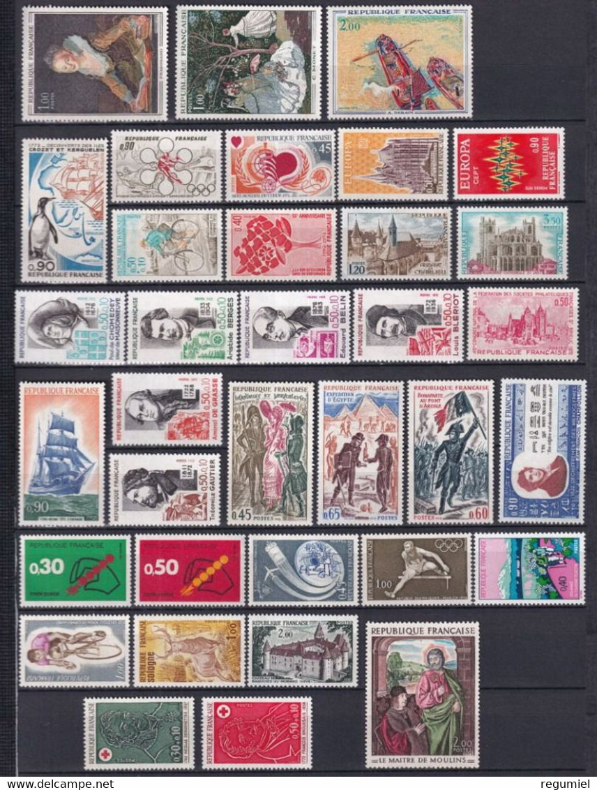 Francia 1702/1736 ** MNH. 1972. Año Completo. 35 Sellos - 1970-1979