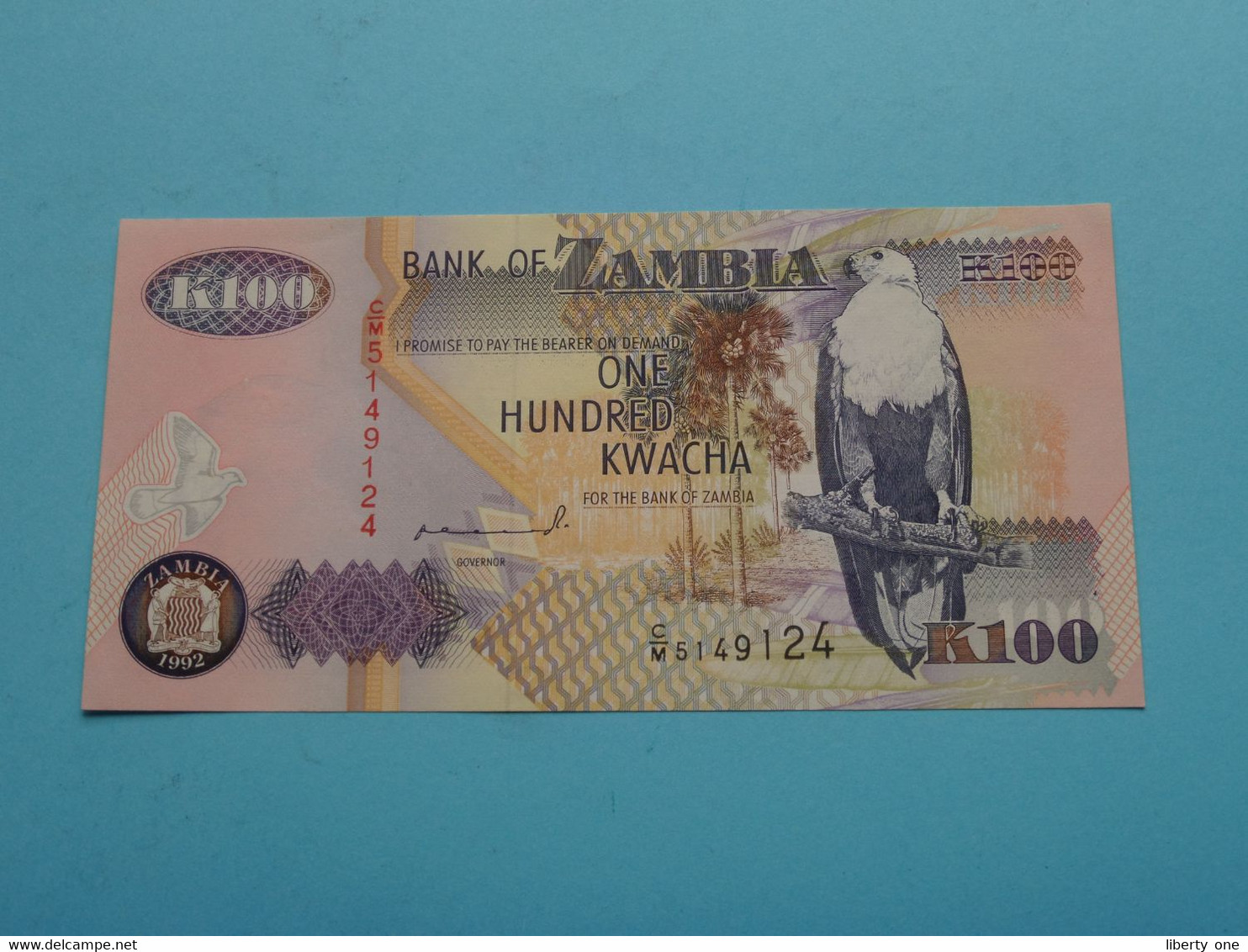 100 One Hundred KWACHA > Bank Of ZAMBIA 1992 ( C/M5149124 ) ( For Grade, Please See Photo ) UNC ! - Sambia