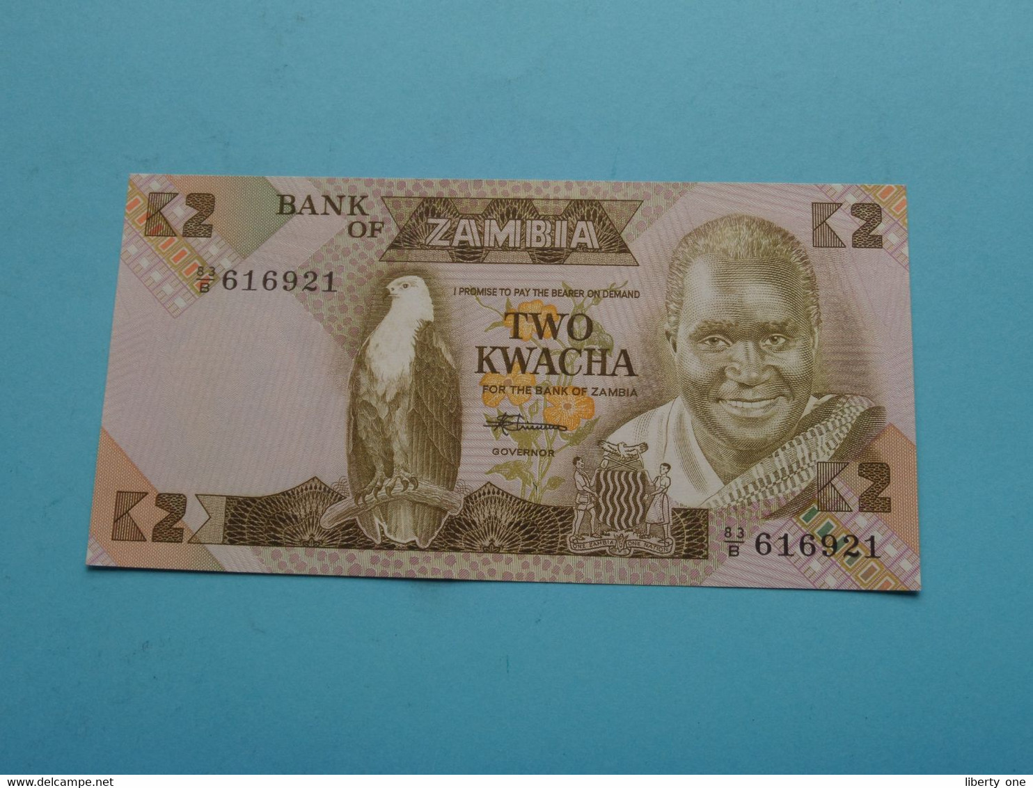 2 Two KWACHA > Bank Of ZAMBIA ( 83/B616921 ) ( For Grade, Please See Photo ) UNC ! - Sambia