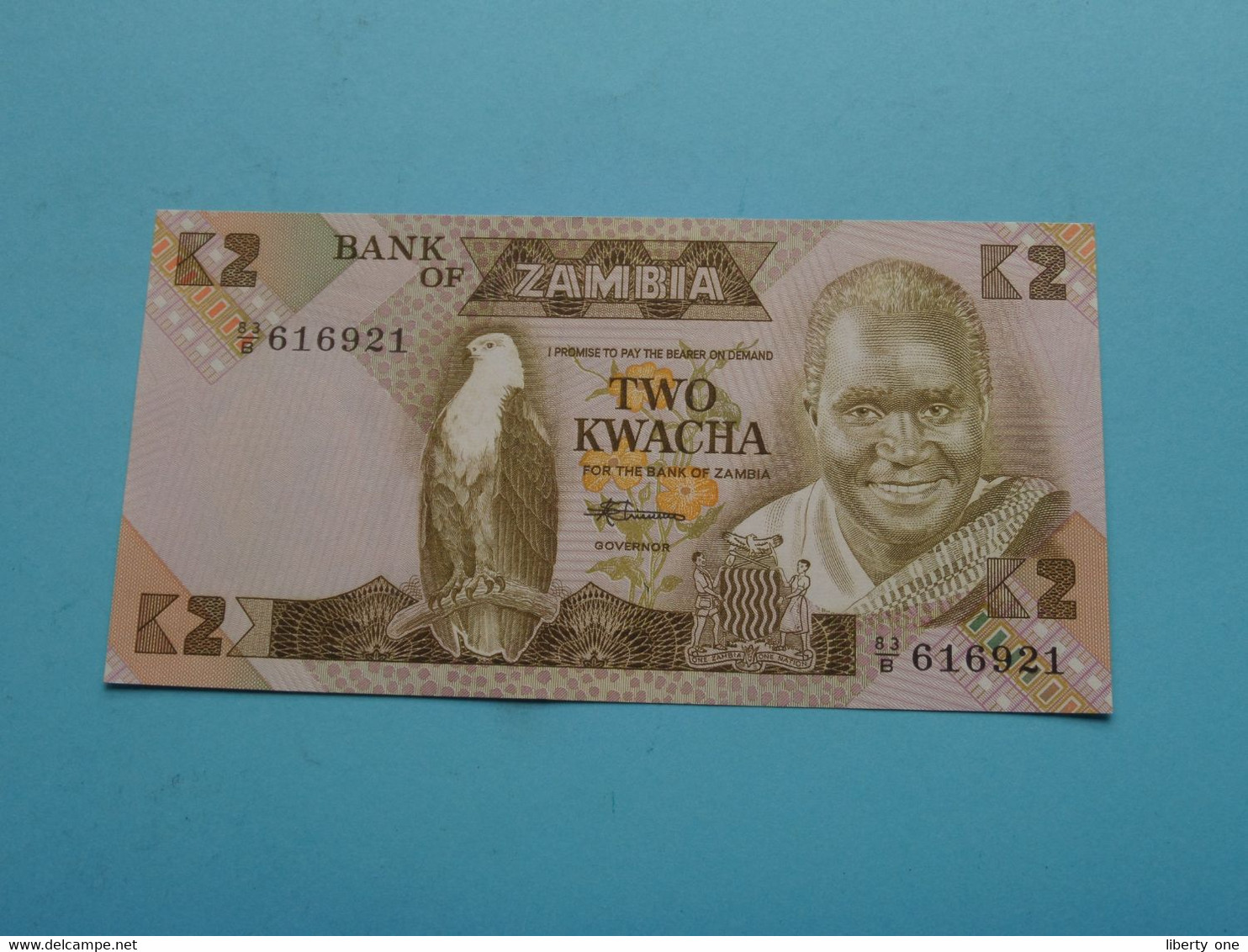 2 Two KWACHA > Bank Of ZAMBIA ( 83/B616921 ) ( For Grade, Please See Photo ) UNC ! - Zambia