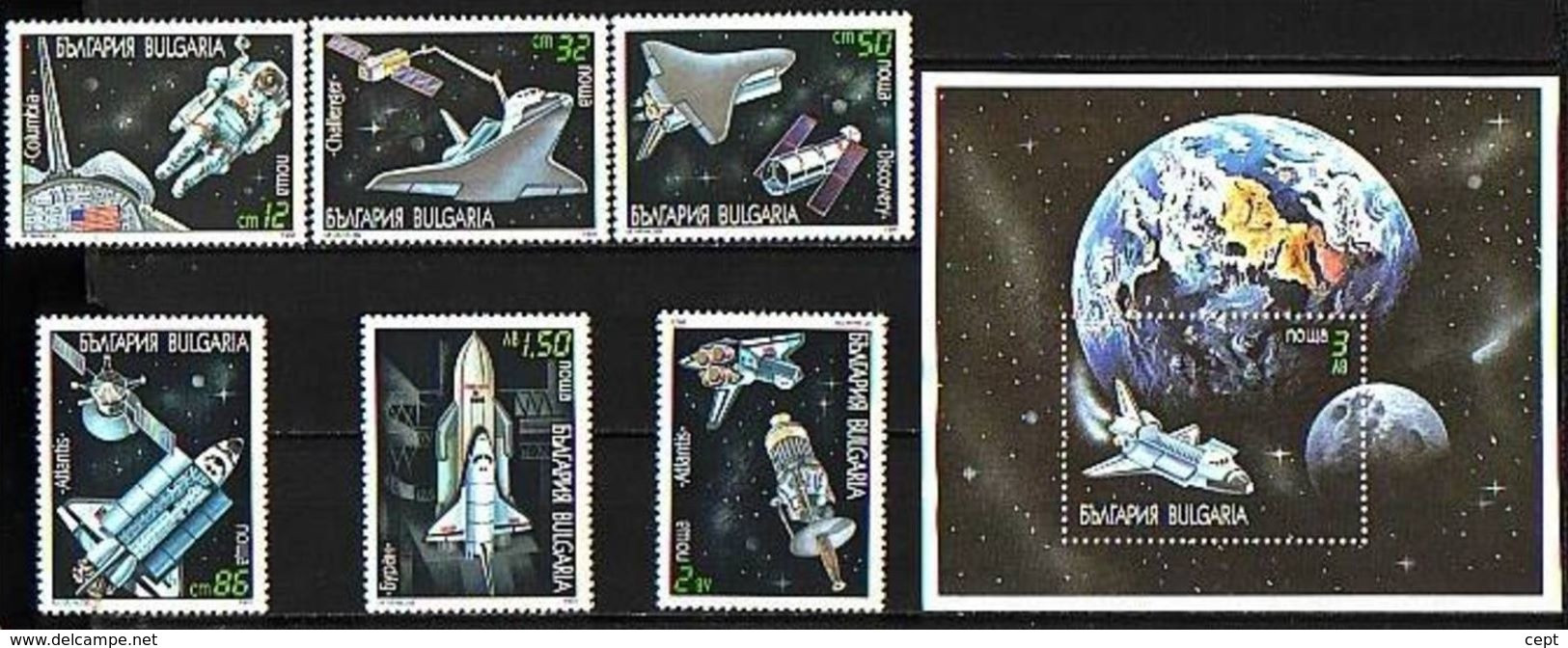 Space Shuttles - Bulgaria / Bulgarie 1991 -  Set + Block MNH** - USA