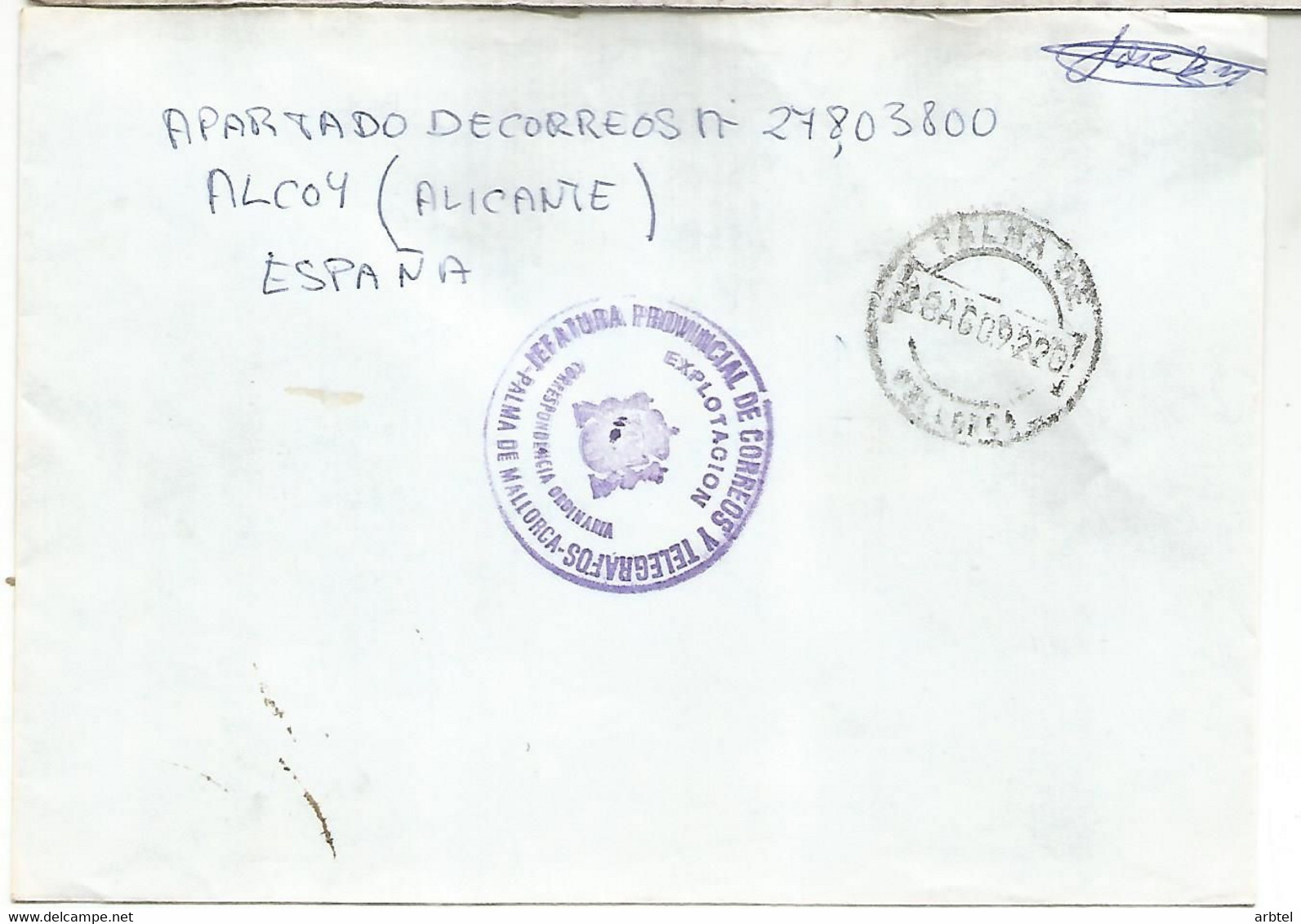 CC CON FRANQUICIA DE CORREOS PALMA MALLORCA - Postage Free