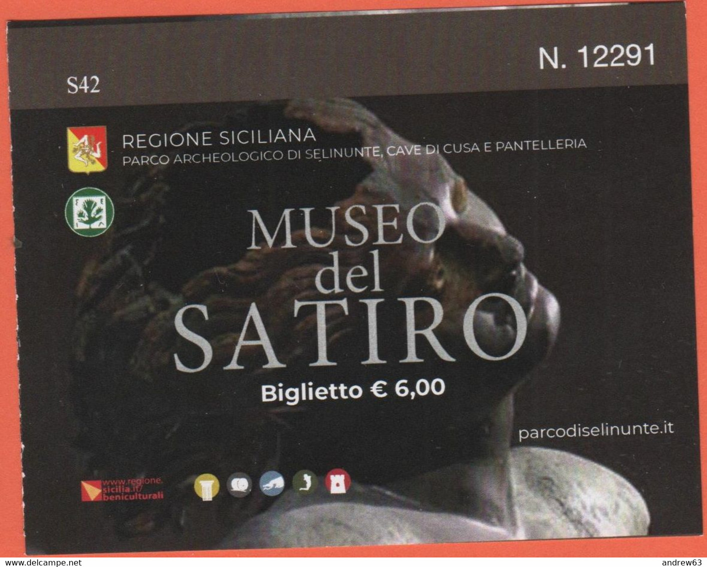 ITALIA - ITALY - ITALIE - Mazara Del Vallo - Museo Del Satiro Danzante - Parco Archeologico Di Selinunte - Biglietto Di - Tickets - Entradas