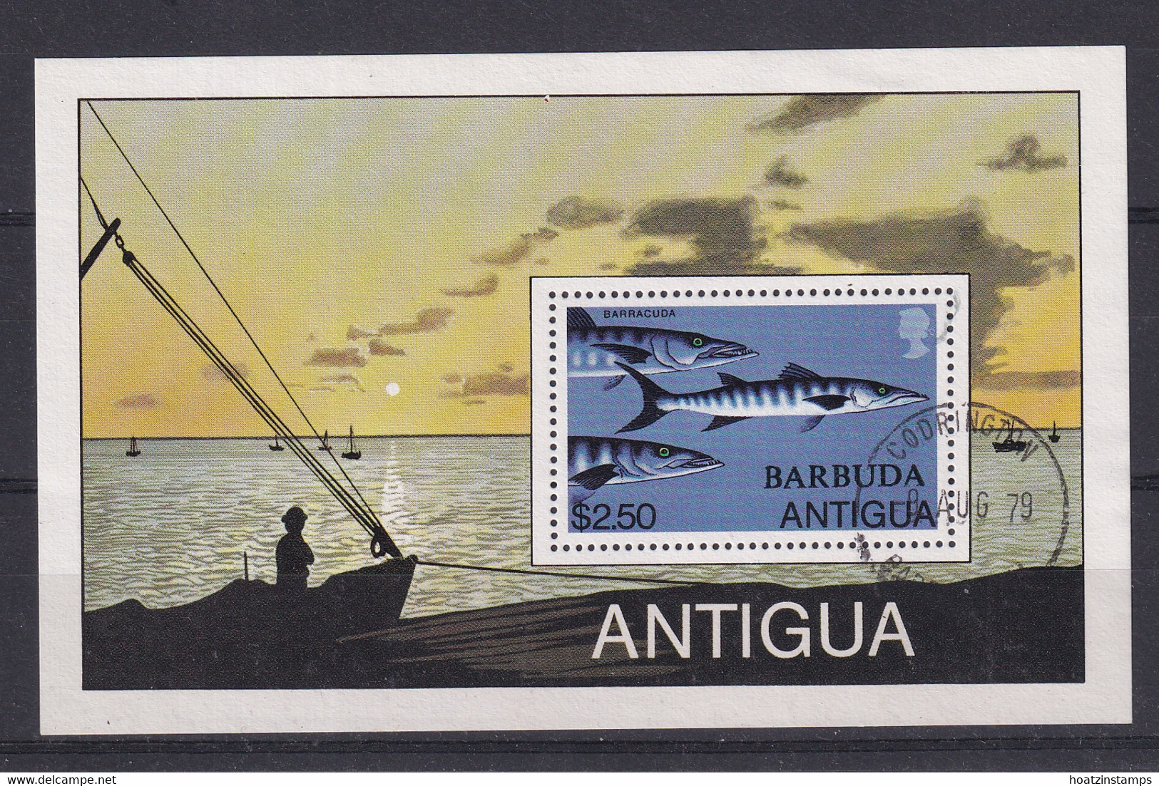 Barbuda: 1979   Fishes 'Barbuda' OVPT  M/S  Used - Barbuda (...-1981)