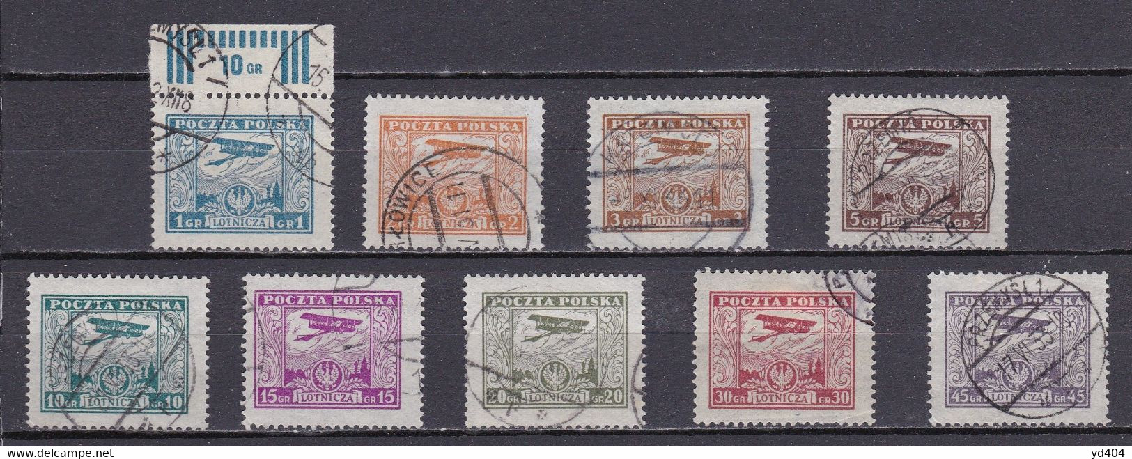 PL301 – POLAND – AIRMAIL - 1925 – PLANE OVER WARSAW - SG # 252/60 USED 51,75 € - Used Stamps