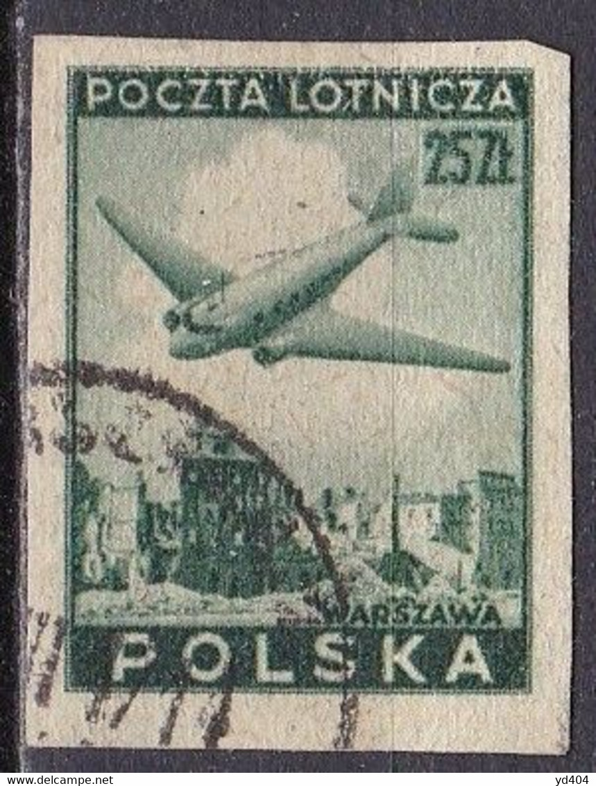 PL304 – POLAND – AIRMAIL - 1946 – PLANE OVER WARSAW – Y&T # 14ND USED - Used Stamps