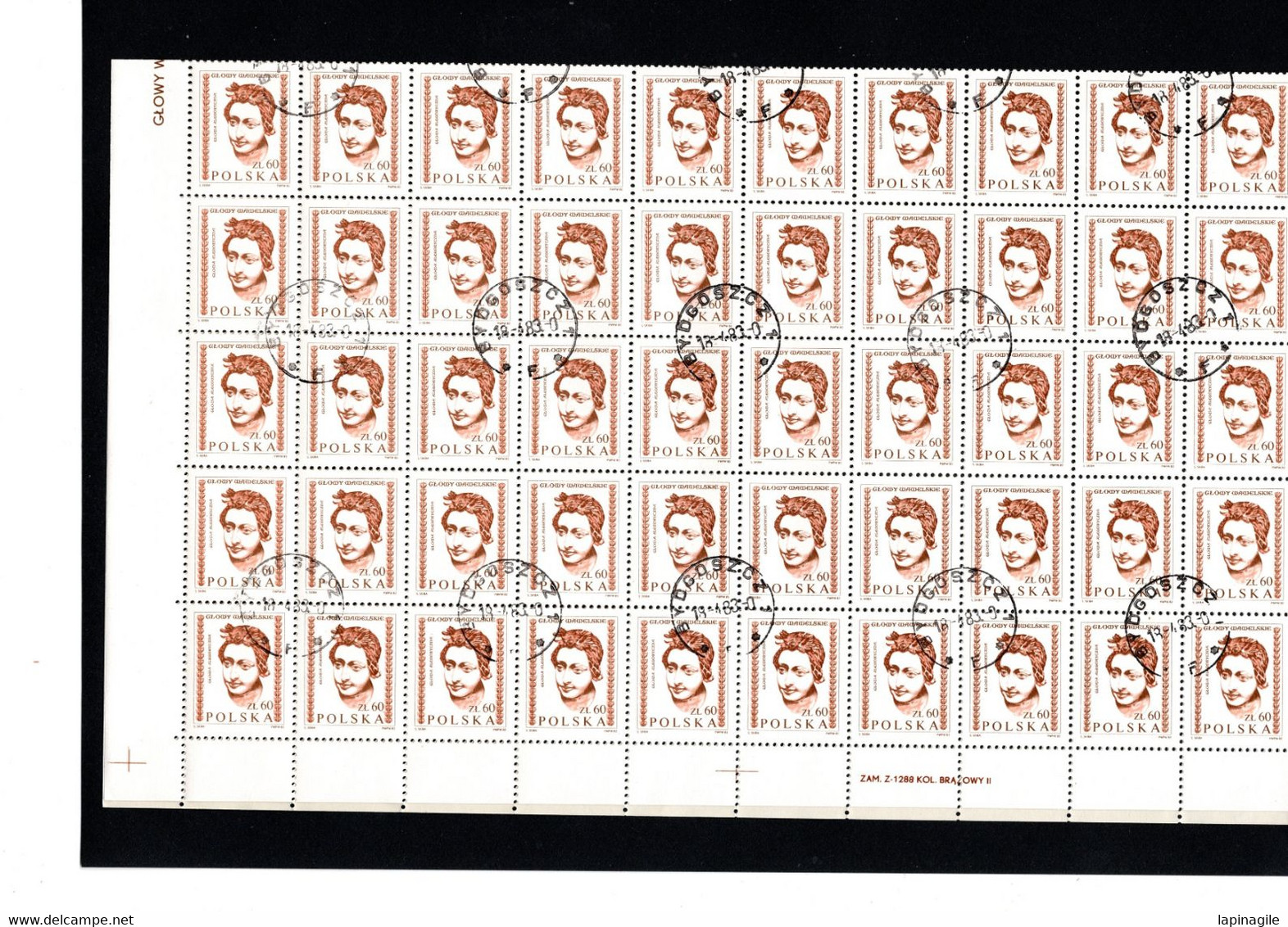 POLOGNE 1982 YT N° 2643 Oblitéré X 100 - Full Sheets