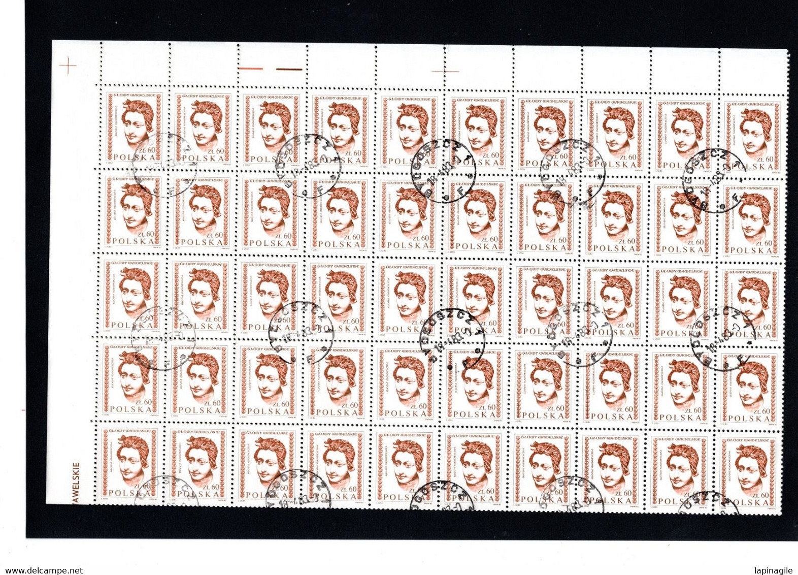 POLOGNE 1982 YT N° 2643 Oblitéré X 100 - Feuilles Complètes