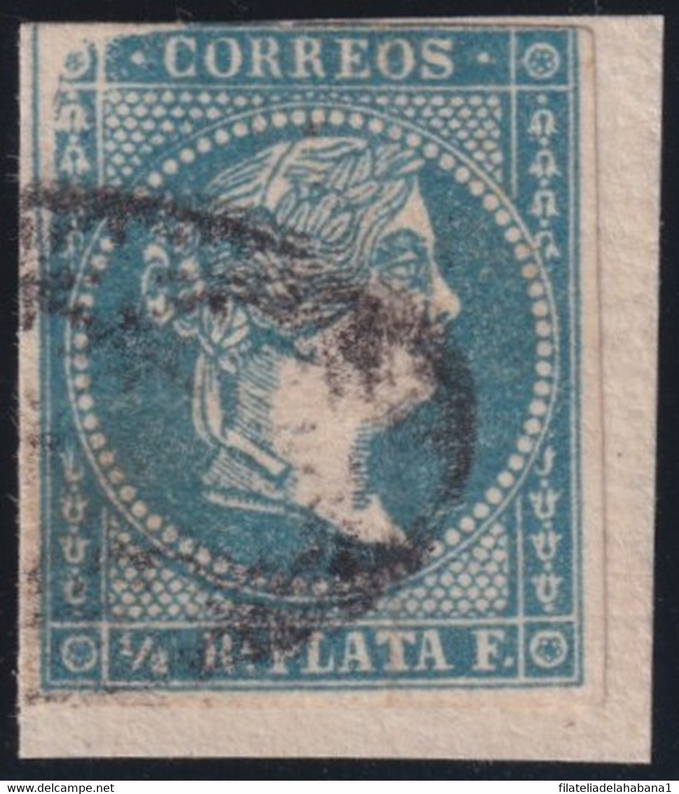 1857-397 CUBA SPAIN ANTILLAS ISABEL II 1857 ½ R RARE POSITION III-4. - Voorfilatelie