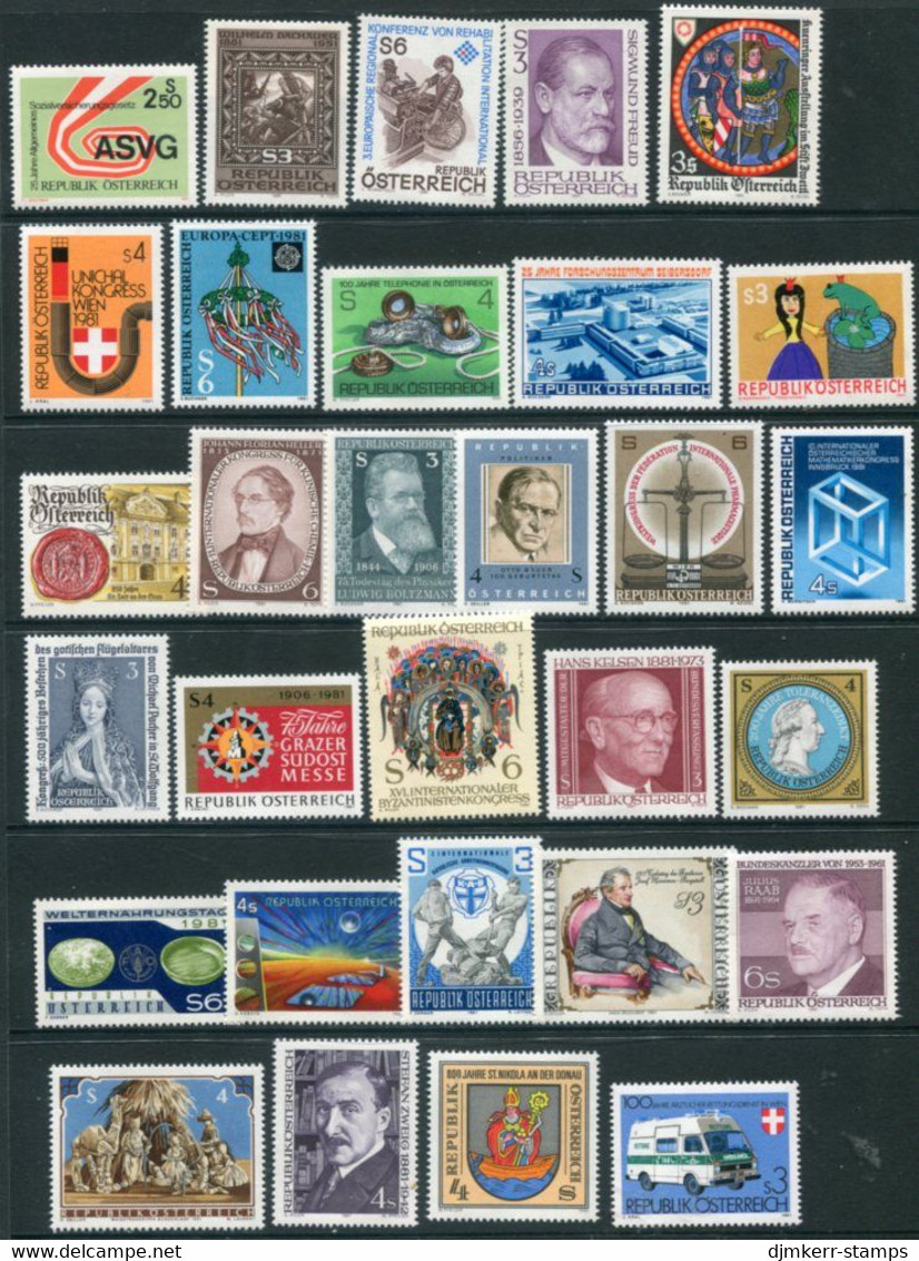 AUSTRIA 1981 Complete Issues MNH / **.  Michel 1664-94, Block 5 - Nuevos