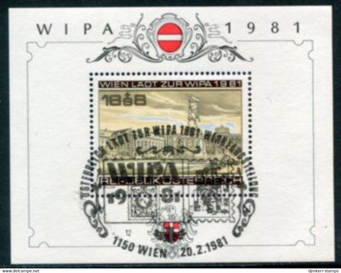 AUSTRIA 1981 WIPA Philatelic Exhibition Block Used.  Michel  Block 5 - Gebraucht