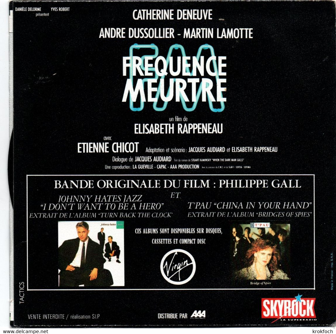 Catherine Deneuve Raconte Fréquence Meurtre - 45 T : Publicité Pour Un Film - Cinéma - Editions Limitées