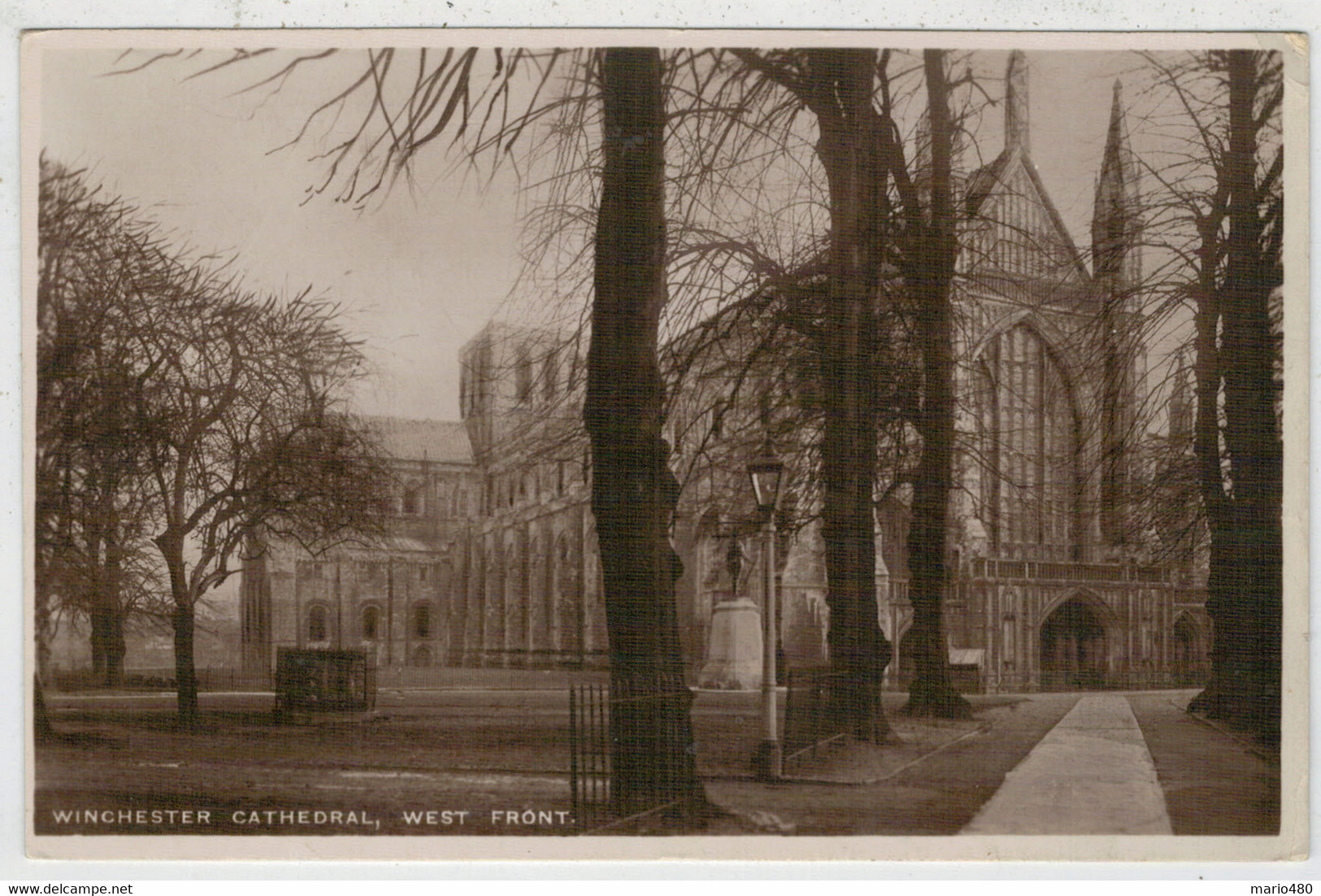 C.P.  PICCOLA    WINCHESTER  CATHEDRAL   WEST   FRONT                2 SCAN (VIAGGIATA) - Winchester