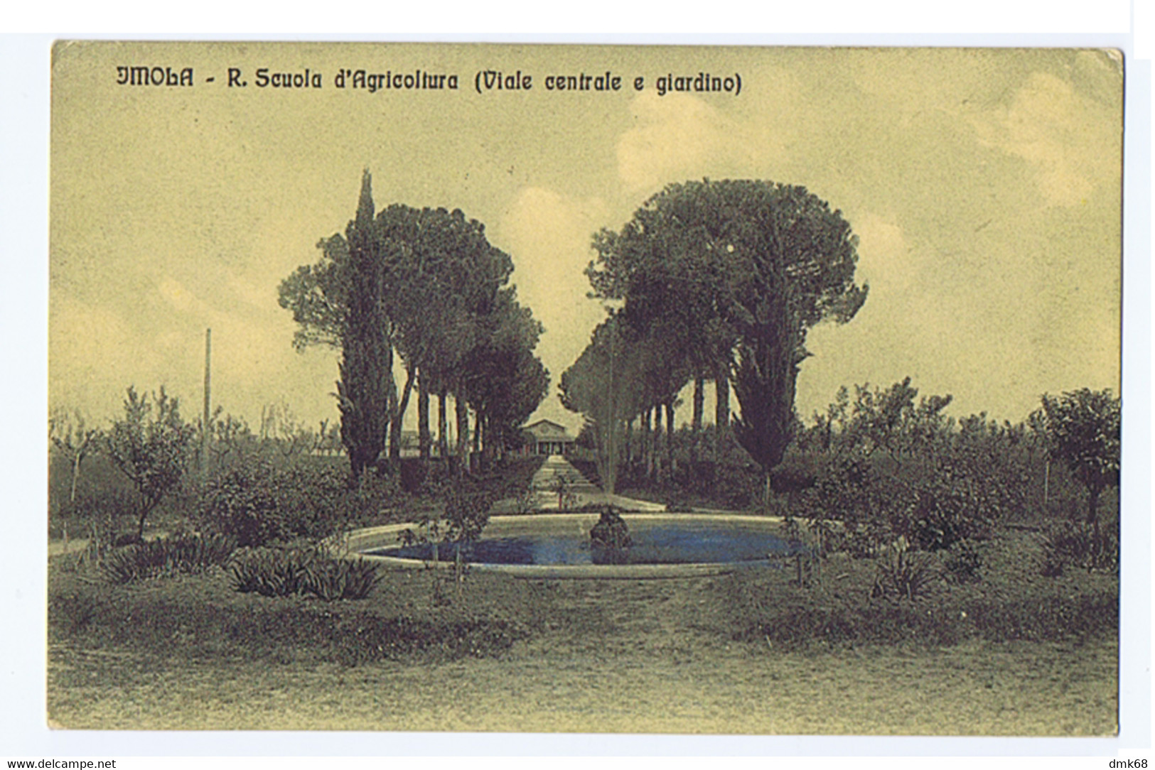 IMOLA - R. SCUOLA D'AGRICOLTURA - VIALE CENTRALE E GIARDINO -  SPEDITA - 1910s (12338) - Imola