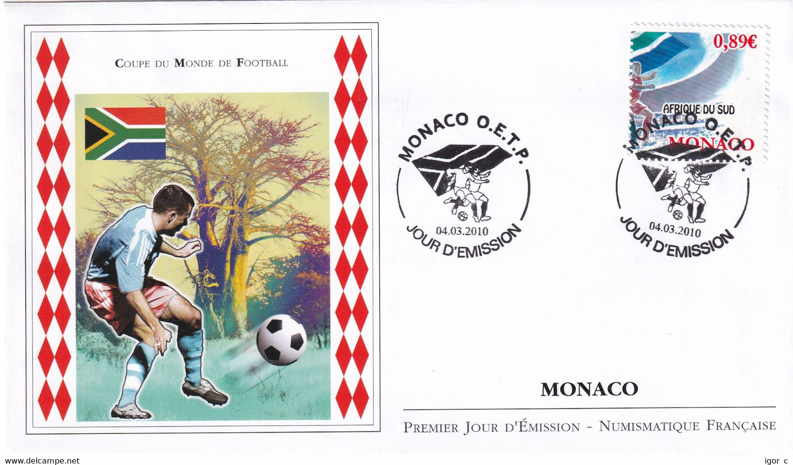 Monaco 2010 Cover: Football Fussball Calcio Soccer; FIFA World Cup South Arfica; - 2010 – South Africa