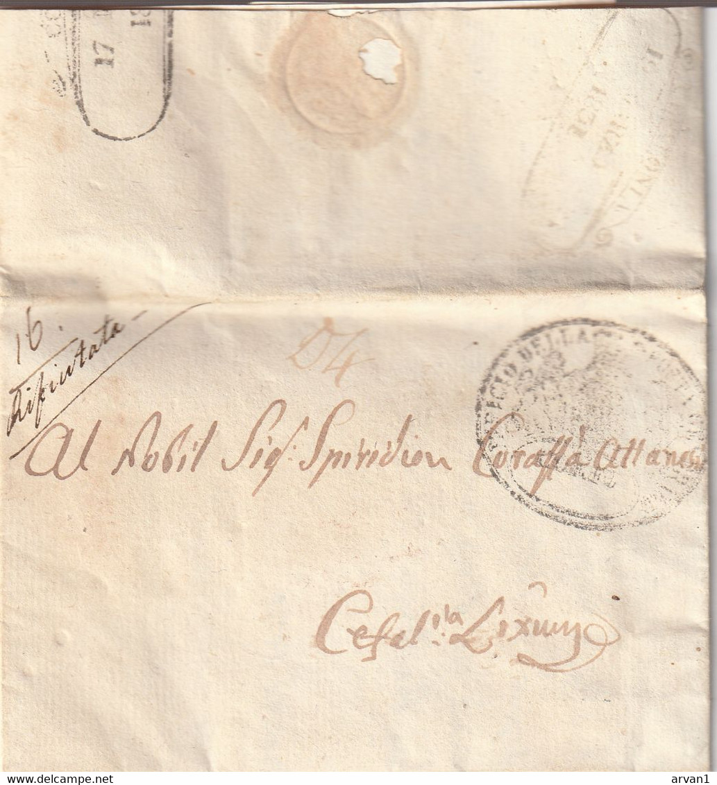 Greece Ionian 1831 Entire Letter Corfu To Lixuri Cefalonia - Ionian Islands