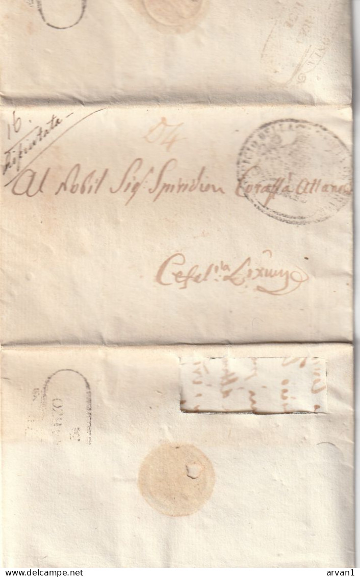 Greece Ionian 1831 Entire Letter Corfu To Lixuri Cefalonia - Isole Ioniche