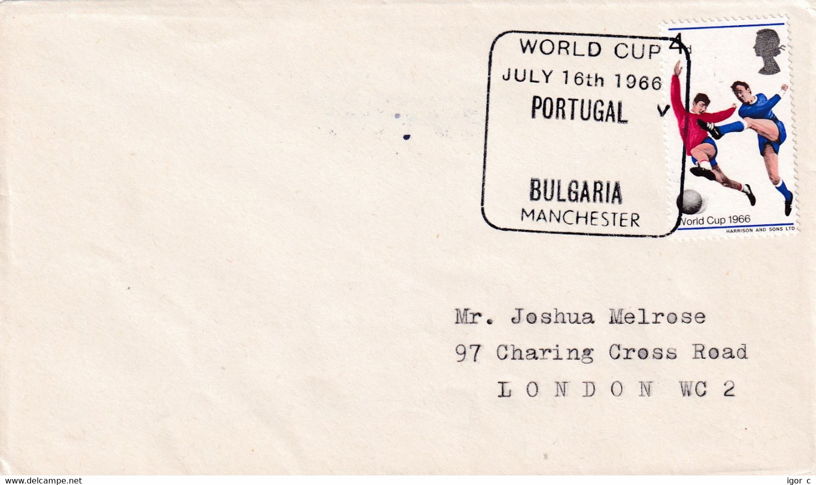 Germany 1966 Cover; Football Fussball Calcio Soccer; Fifa World Cup; Manchester Old Trafford; Portugal - Bulgaria - 1966 – Angleterre