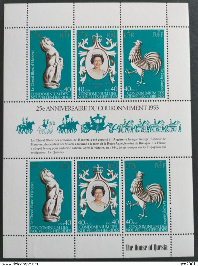 NOUVELLES-HÉBRIDES / YT BF 1 / CHEVAL - COQ - OISEAU - ELIZABETH II - CARROSSE / NEUF ** / MNH - Blocks & Kleinbögen