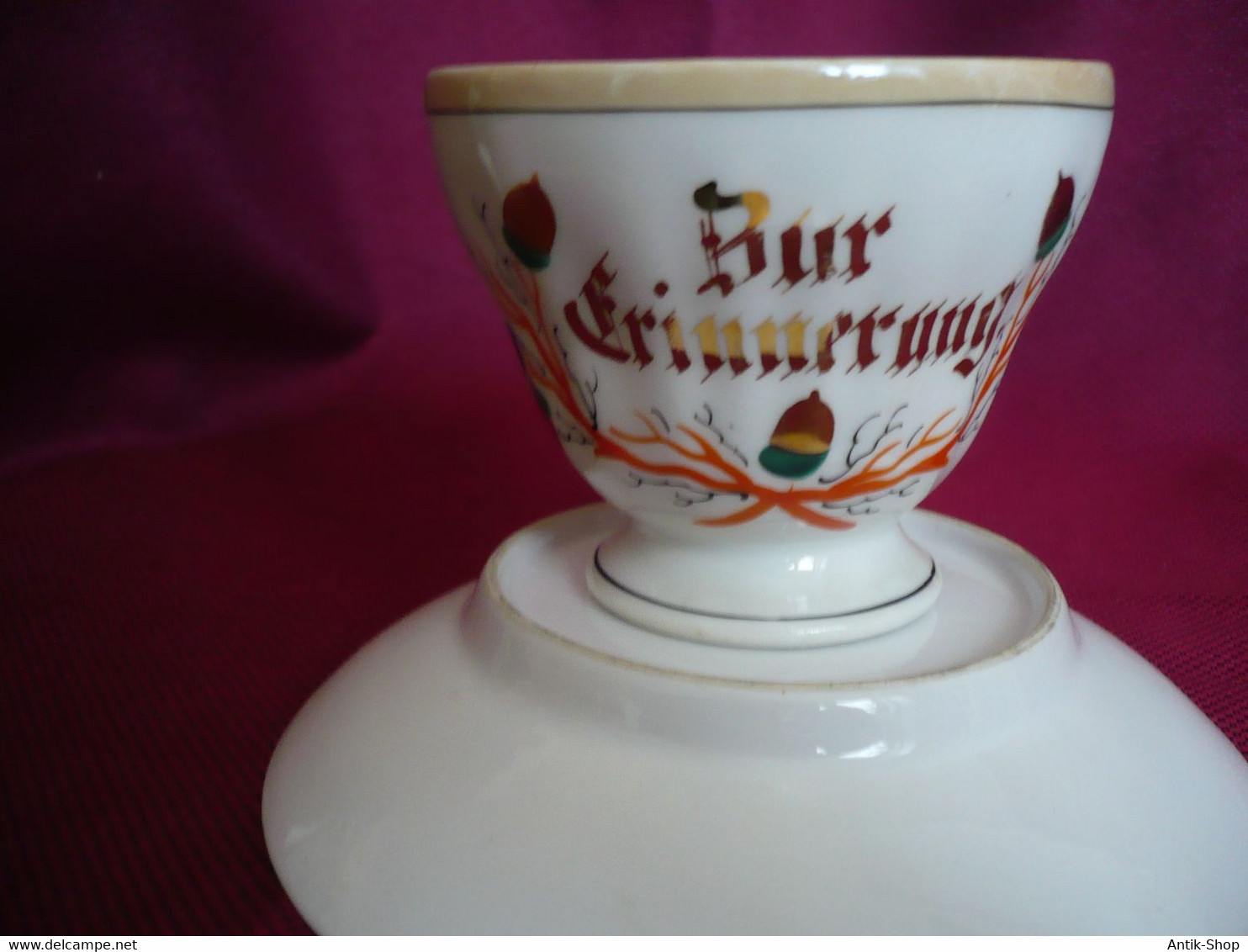 Biedermeier Tasse Mit UT - "Zur Erinnerung"  (1009) - KPM (DEU)