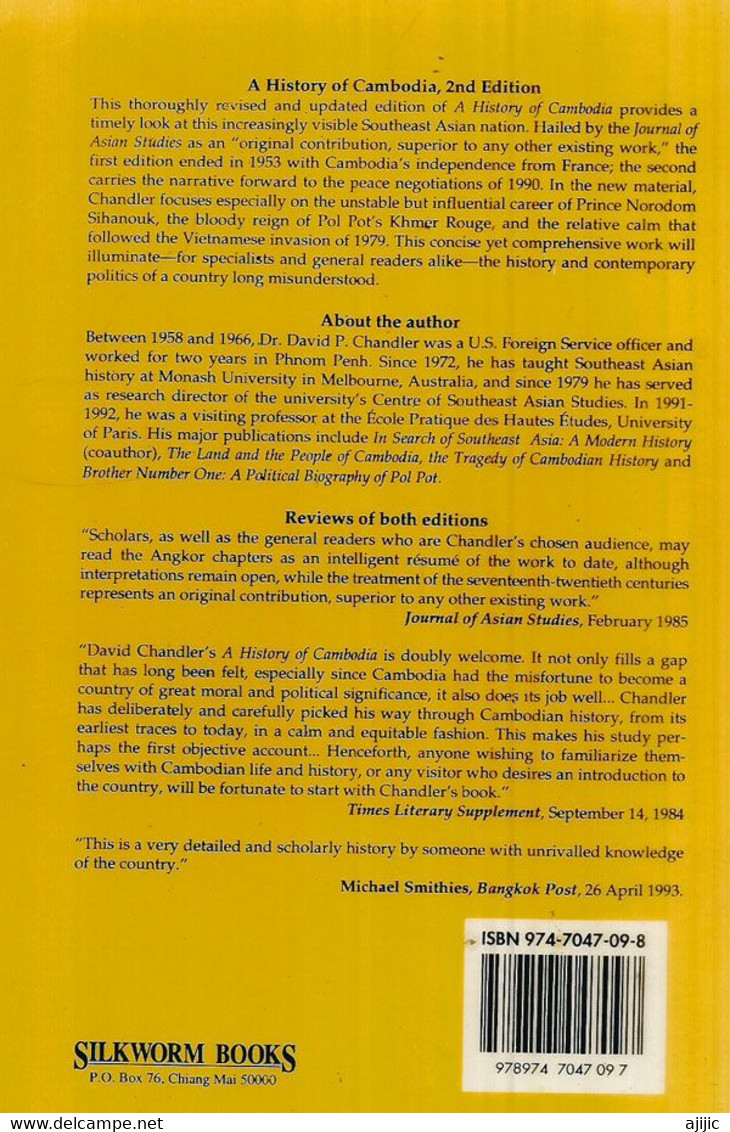 "A History Of Cambodia" By David P.Chandler.Edition Silkworm Books.Chiang Mai.Thailand. 287 Pages.Weight 350 Gr - Asie