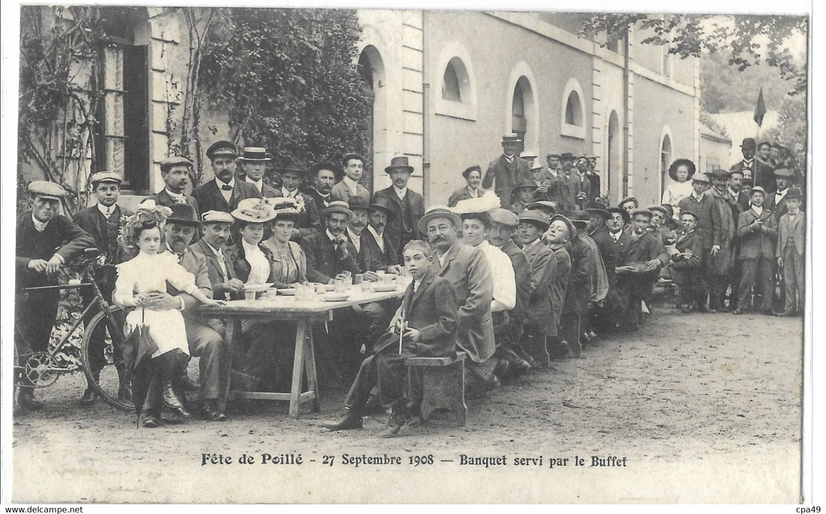 37   FETE  DE  POILLE  27  SEPTEMBRE  1908  BANQUET  SERVI  PAR  LE  BUFFET - Autres & Non Classés