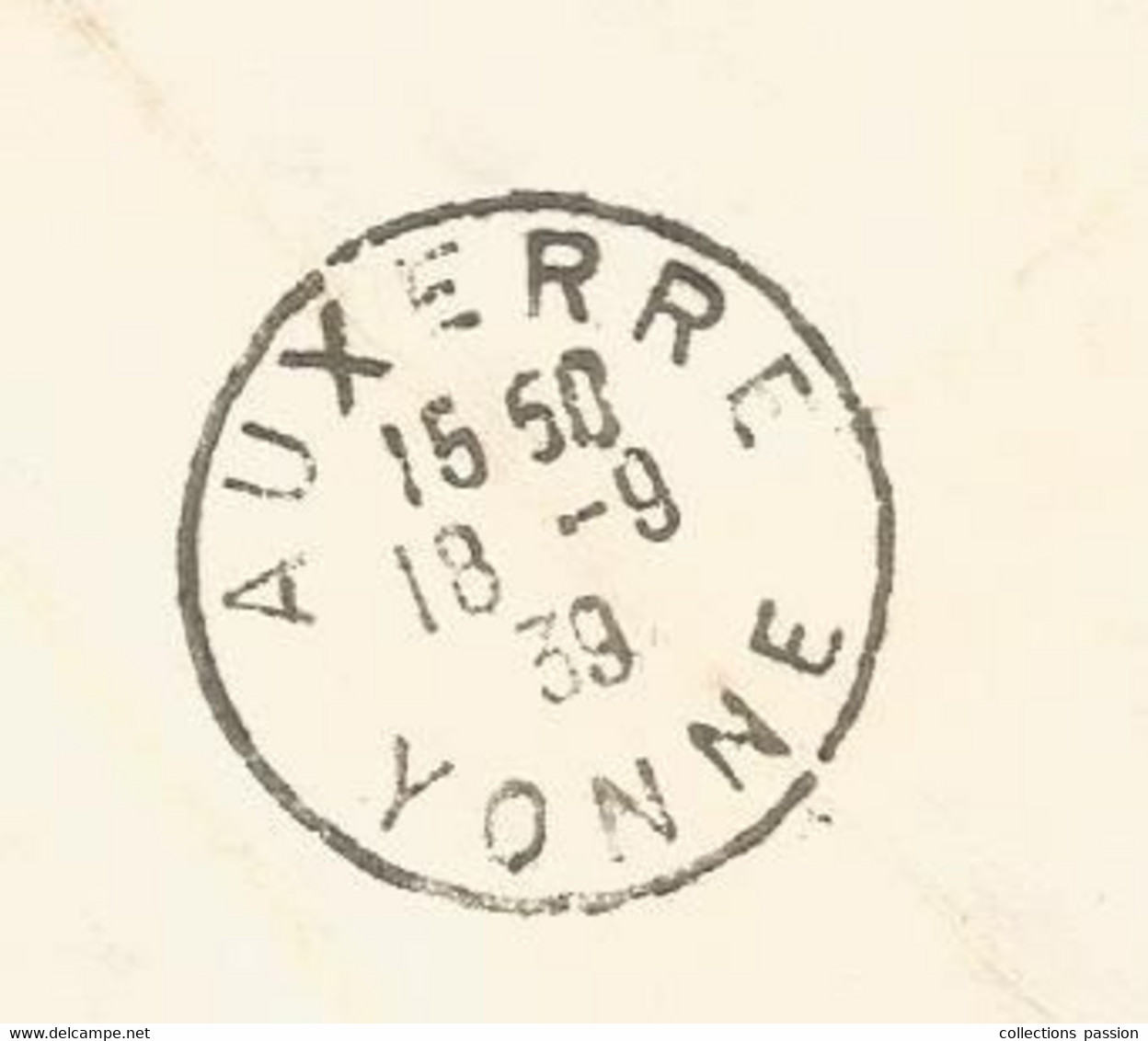 LETTRE, Suisse , ALLSCHWIL ,1939 , AUXERRE ,YONNE - Postmark Collection