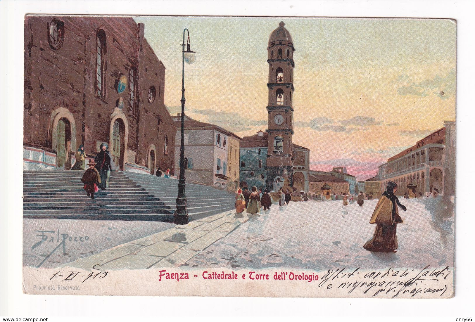 FAENZA - CATTEDRALE E TORRE DELL'OROLOGIO ILL. DAL POZZO - Faenza