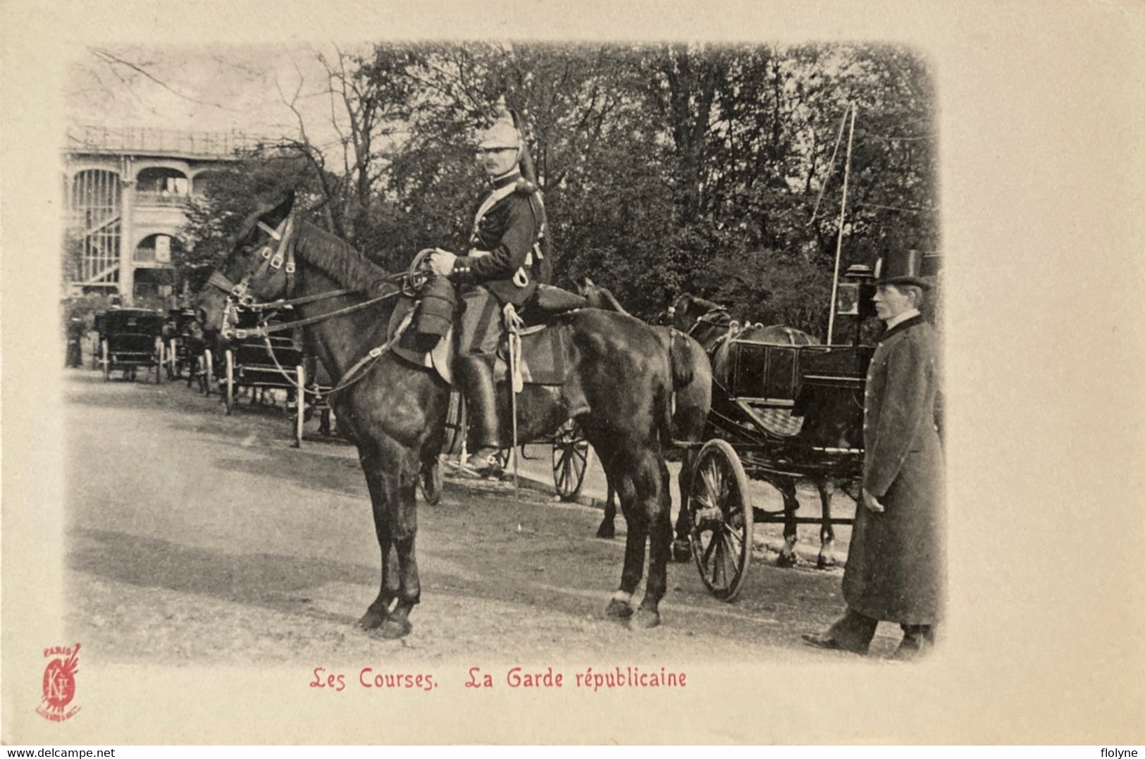 Paris - Les Courses - La Garde Républicaine - Gendarme à Cheval - Hippisme Hippodrome KL Kunzli éditeur - Lots, Séries, Collections