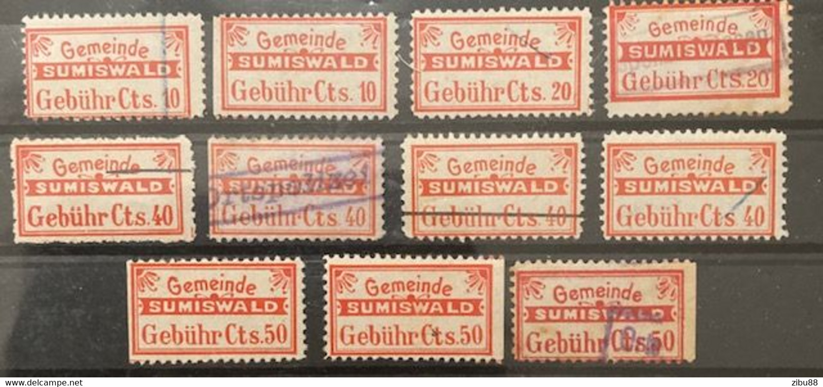 Fiskalmarken / Revenue Stamp Switzerland - Gemeinde Sumiswald BE - Steuermarken