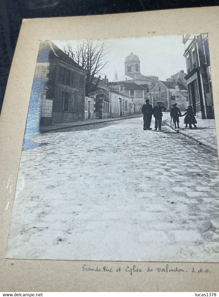 94 / VALENTON   / 2 TRES BELLES PHOTOS 1896 / GRANDE RUE ET EGLISE DE VALENTON / BORDS DE L YONNE A LAROCHE - Valenton