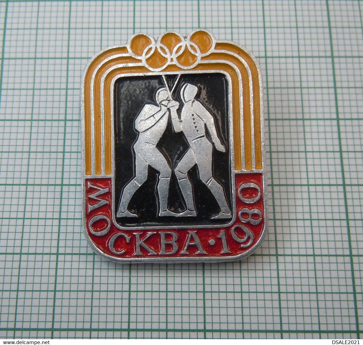 Russia USSR Russland Sowjetunion Moscow 1980 Summer Olympic Fencing Sport Mascot Vintage Pin Badge (m986) - Scherma