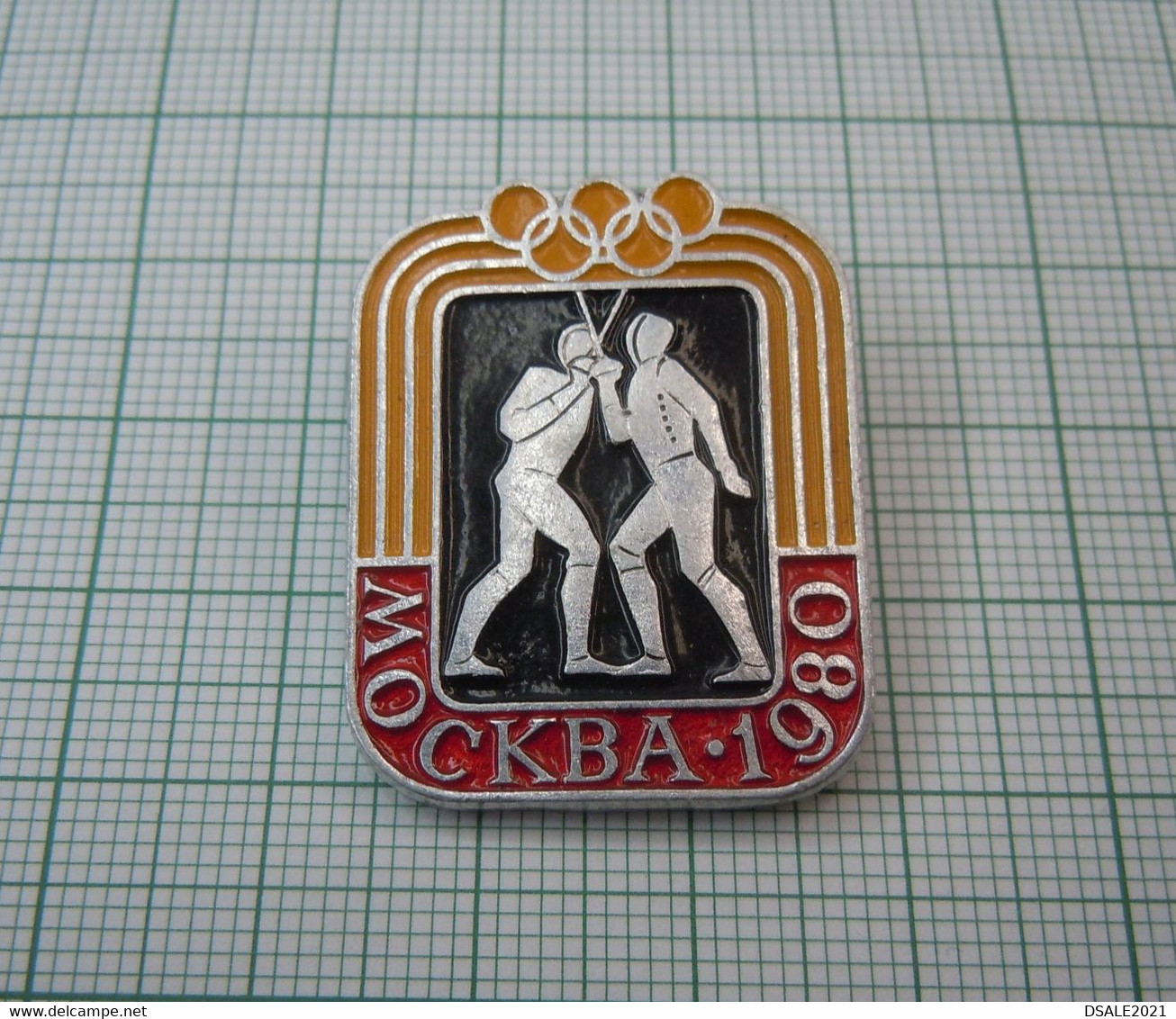 Russia USSR Russland Sowjetunion Moscow 1980 Summer Olympic Fencing Sport Mascot Vintage Pin Badge (m986) - Scherma