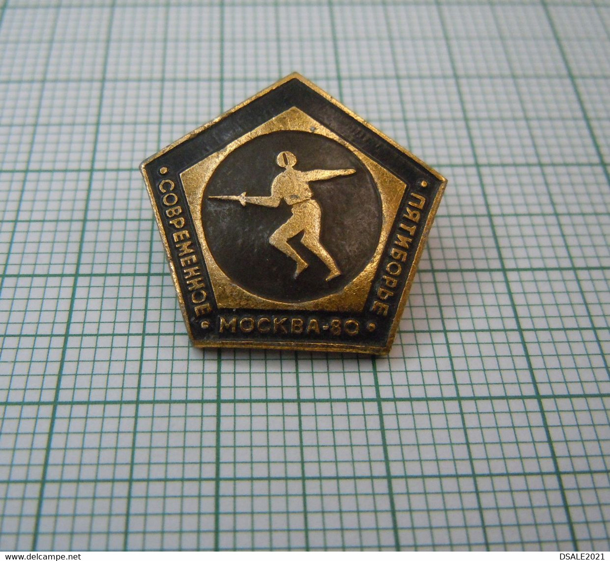 Russia USSR Russland Sowjetunion Moscow 1980 Summer Olympic Fencing Sport Mascot Vintage Pin Badge (m982) - Escrime