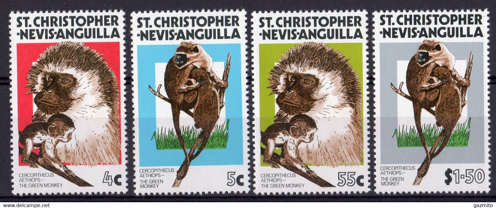 S. Kittis Nevis, Monkeys, 4val - Gorilla's