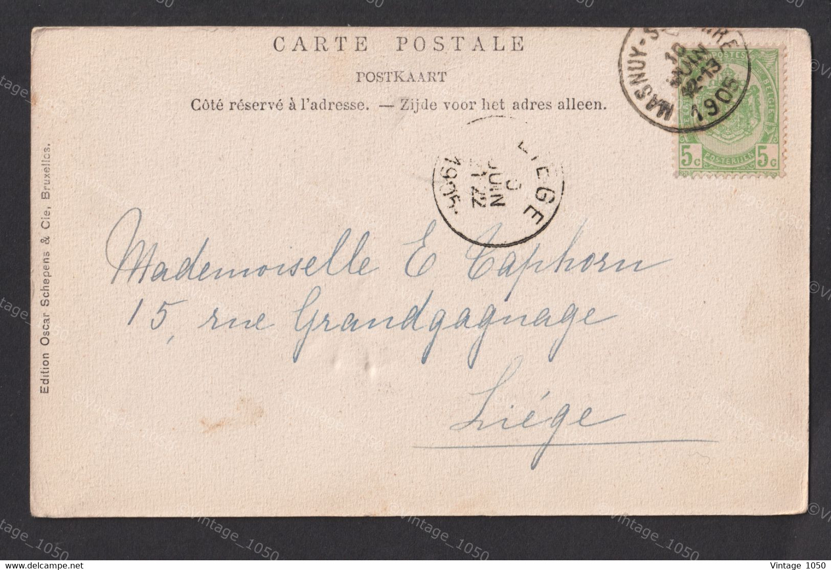 ✅ CPA BRUXELLES Entrée Du Bois De La Cambre  + Timbre 1905 Editions  Oscar Schepens 9x14cm #944001 - Bossen, Parken, Tuinen
