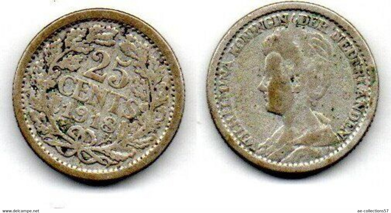 Pays-Bas - Netherlands - Niederlande  25 Cents 1918 TB - 25 Cent
