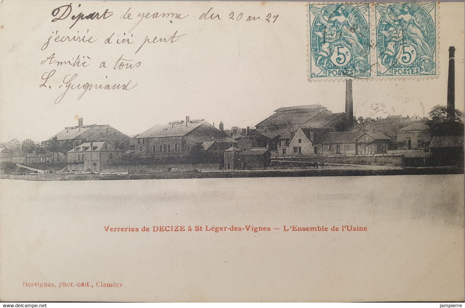 Verrerries De Decize à St Léger-des-Vignes - L'ensemble De L'Usine (Desvignes, Phot-édit, Clamecy) - Decize