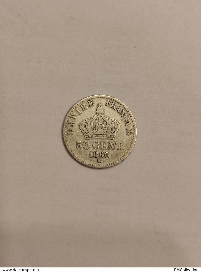 50 CENTIMES NAPOLEON III TETE LAUREE 1866 K - 50 Centimes