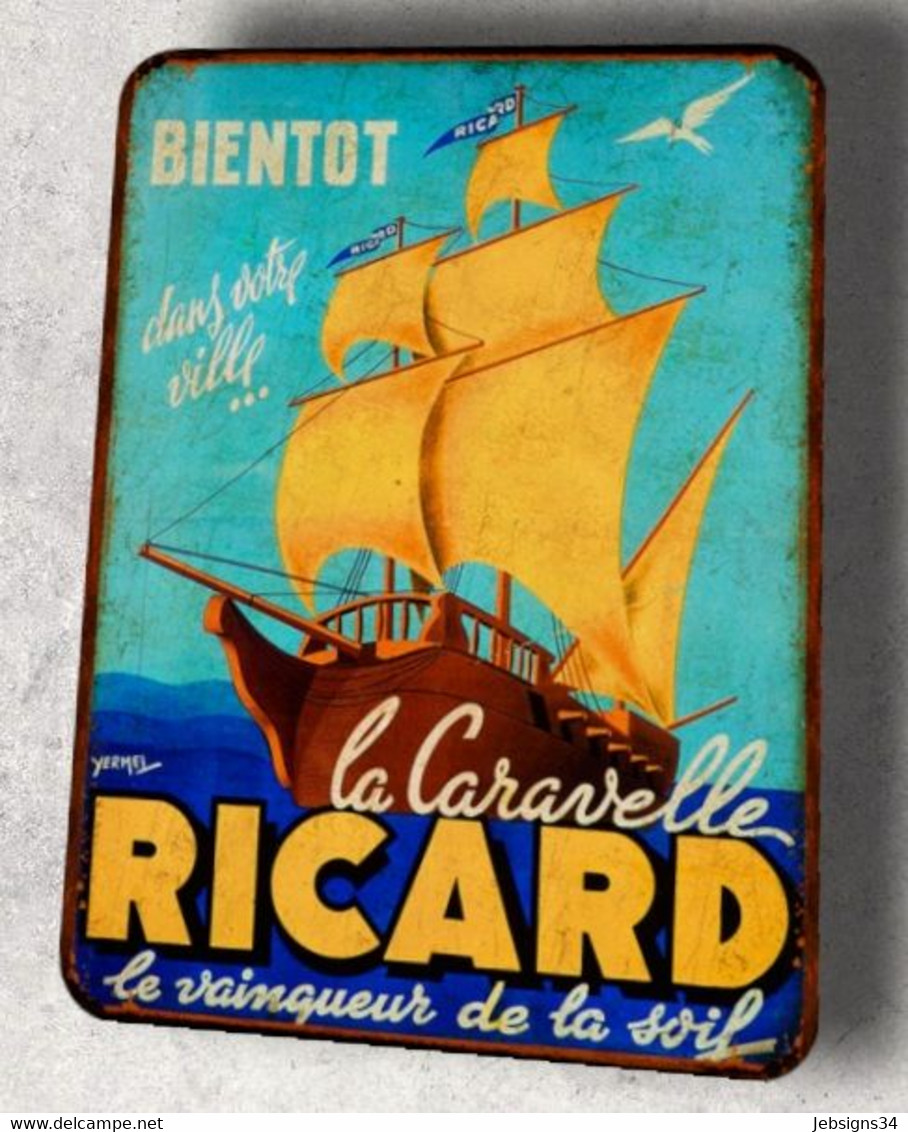 Plaque Métal Ricard Caravelle - Alcools