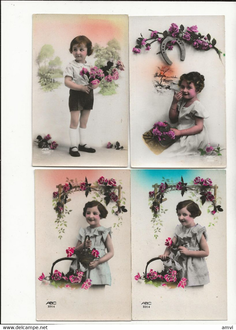 22-10-3044 Lot 8 Cartes Fantaisies Enfants Paniers De Fleurs Edition ABC - Sammlungen, Lose & Serien