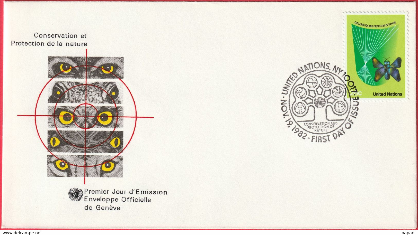 FDC - Enveloppe - Nations Unies - (New-York) (19-11-82) - Conservation Et Protection De La Nature (1) (Recto-Verso) - Covers & Documents
