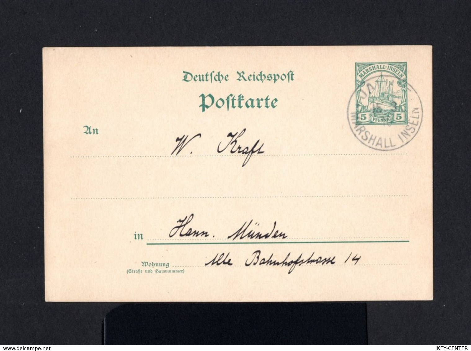 S5121-MARSHALL ISLANDS-Germany Occupation.POSTCARD JALUIT To GERMANY.1910.MARSHALL-INSELN.carte Postale.POSTKARTE - Marshall-Inseln