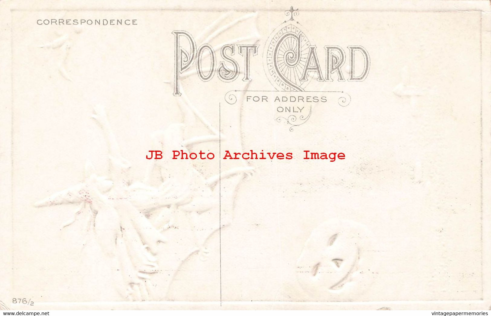 344647-Halloween, Anglo-American No 876/2, Witches Riding Bats Carrying JOLs - Halloween