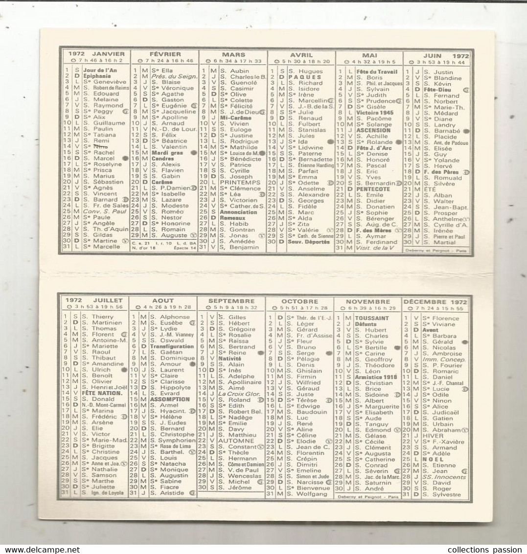 Calendrier Petit Format ,1972, Pharmacie Principale ,37 ,CHINON, Y. Bretesché - Petit Format : 1971-80