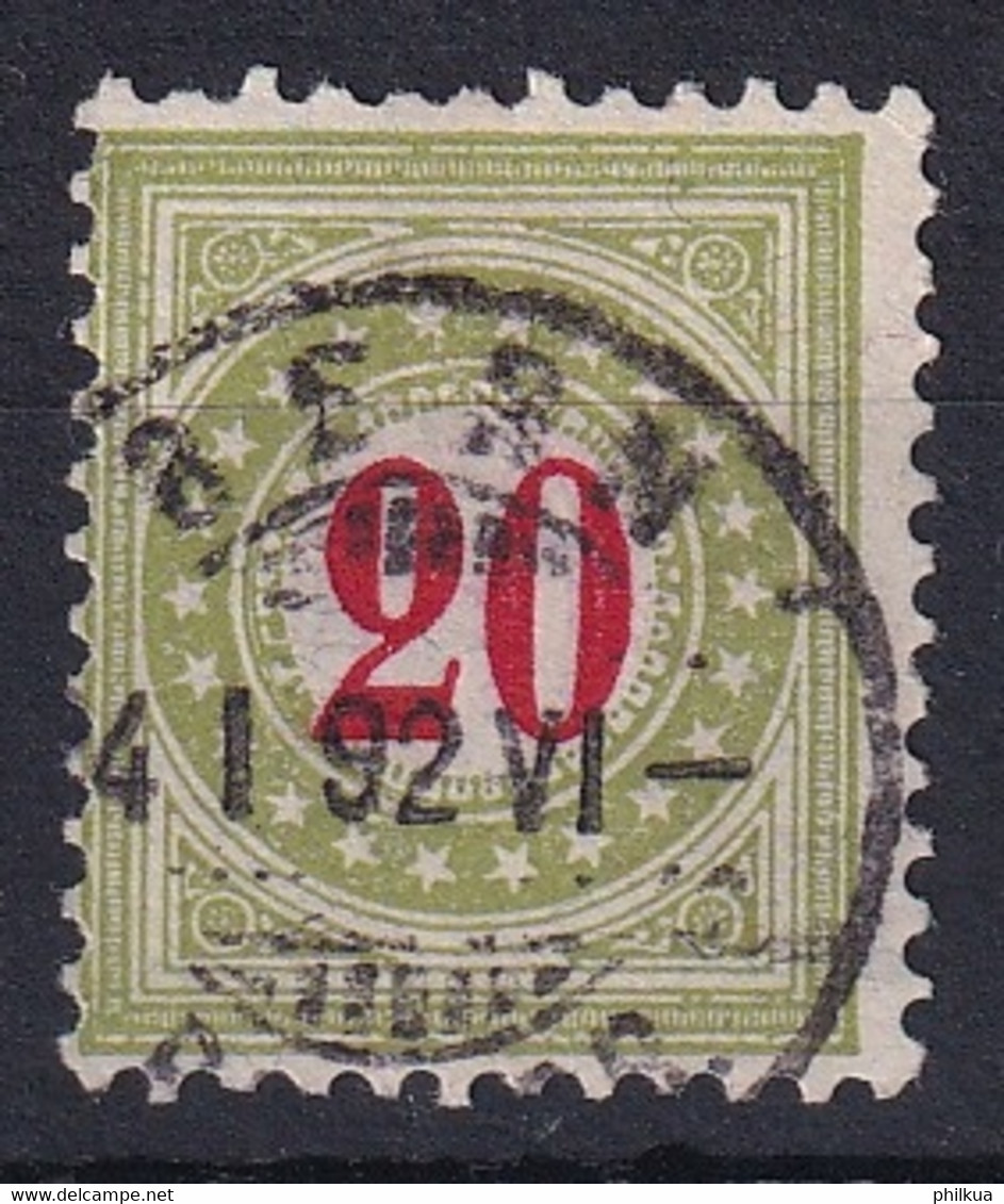 Portomarke Zumst. 19D / Michel 19AX - Typ 2 N (lebhaftgrünlicholiv) - Strafportzegels