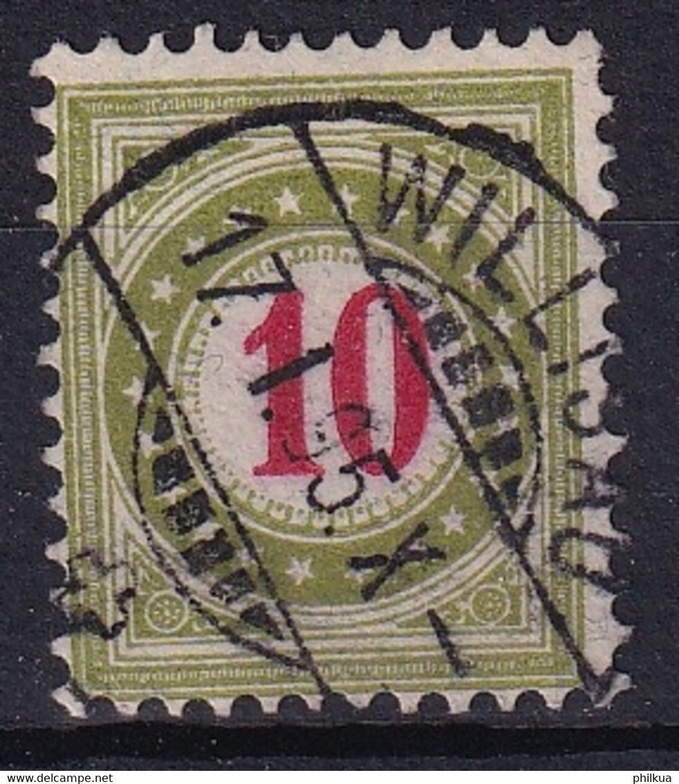 Portomarke Zumst. 18D / Michel 18AX - Typ 2 K (grünoliv) Stempel WILLISAU - Postage Due