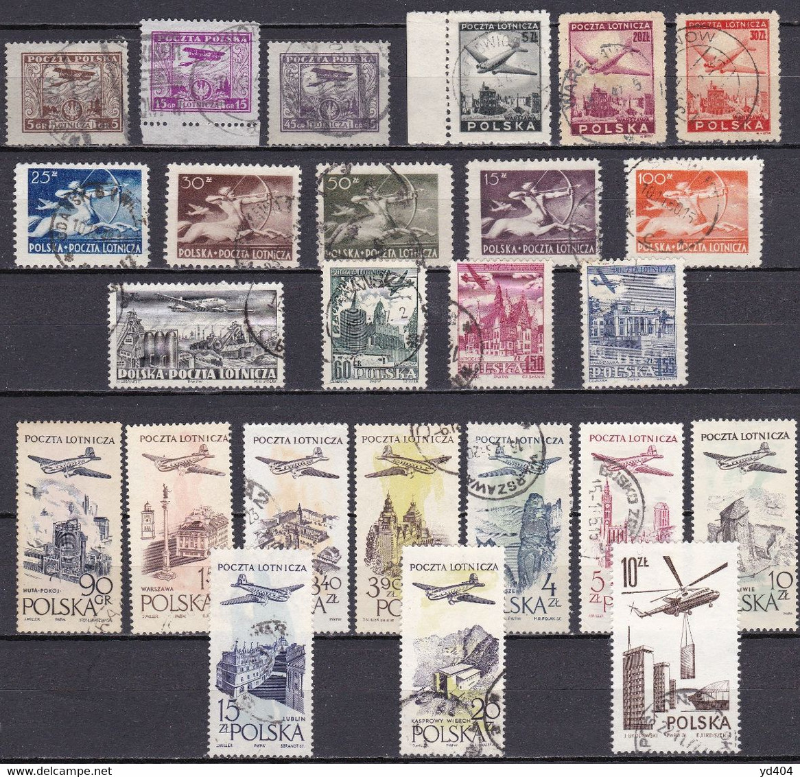 PL310 – POLAND – AIRMAIL – 1925-76 – SMALL COLLECTION - Y&T # 4→56 USED 19,80 € - Usados