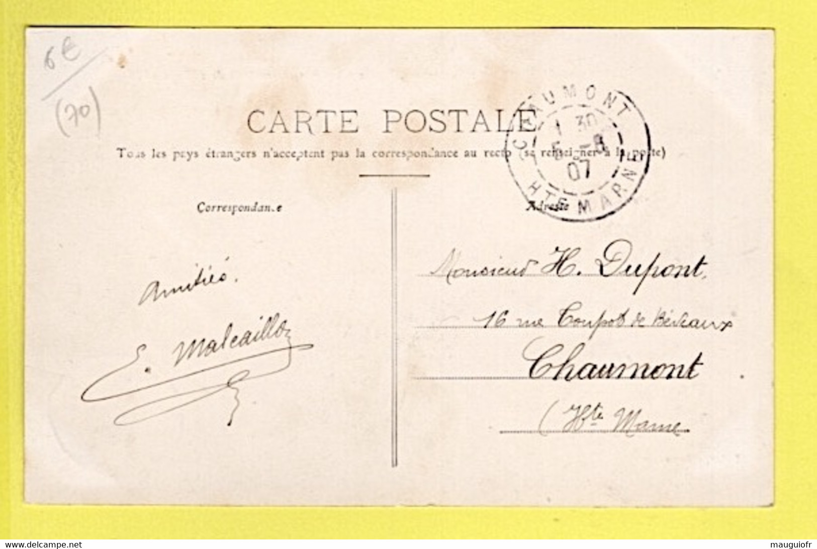 70 HAUTE-SAÔNE / VILLERSEXEL / LE CHÂTEAU DU MARQUIS DE GRAMMONT / 1907 - Villersexel